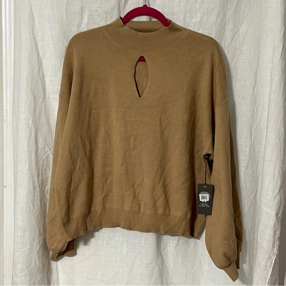 VINCE CAMUTO Latte Heather Mock Neck Long Sleeve Sweater Size XL NWT's - Picture 1 of 6
